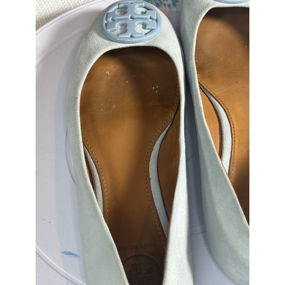 Tory Burch blue  Suede kid Chelsea Ballet Flats, sz 6B, Pre-owned, no box or bag - Picture 13 of 15